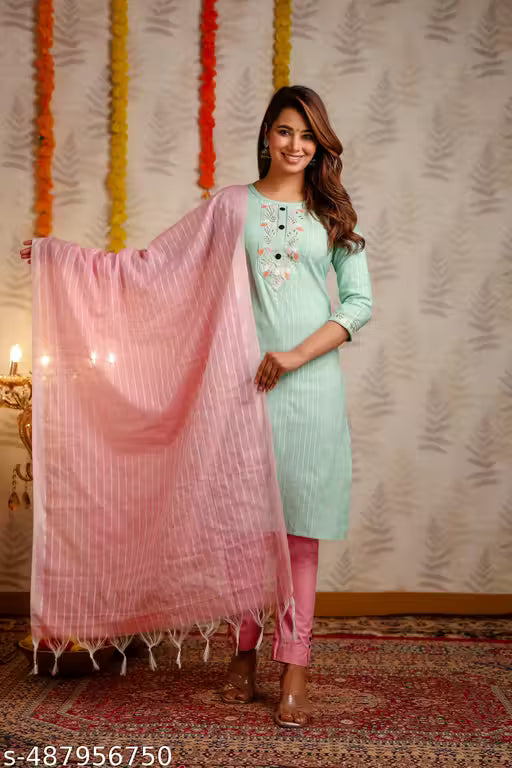 JashnNora's Women Kurta and Dupatta Pant Set