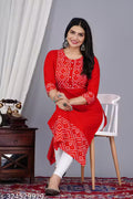 Manikant Enterprises Women Rayon Ethnic Wear for Casual and Festive Occasions Gold Printed Straight Fit Kurti(Black) |Ethnic Kurti for Women|Kurtis & Kurtas |Simple & Party Wear Kurti|