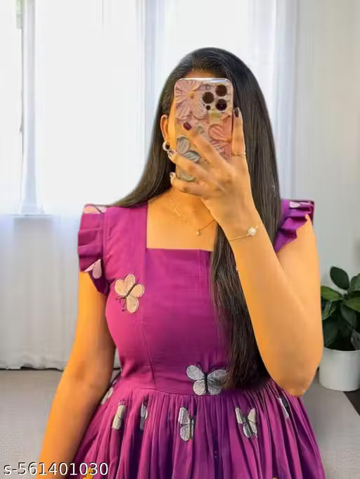 New Design Women Flared Sleeves Printed Middy Gown || Women Gown || Women Dress || Women Frock || Frock for girls || Dress for women || Printed Dress
