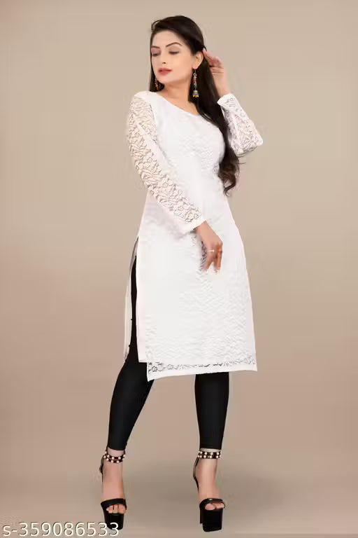Net Embroidered Kurta for Festive and Casual Eleganc