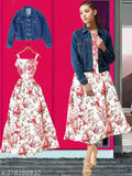 DR.ZOOM Dress With Jacket Women/Girls 100% Premium Quality Material Women Stylish Jacket With Dress COMBO (PACK OF 2) Urbane Latest Women Dresses With Jacket.