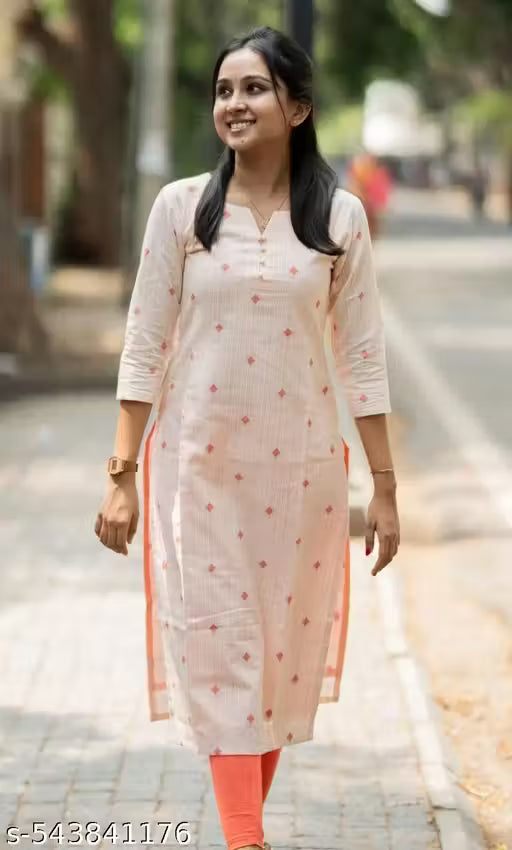 Fashionable Cotton Slub Dijital Print Straight Kurti For Women