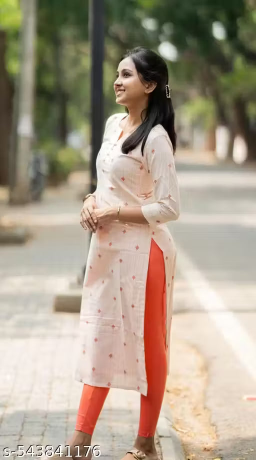 Fashionable Cotton Slub Dijital Print Straight Kurti For Women