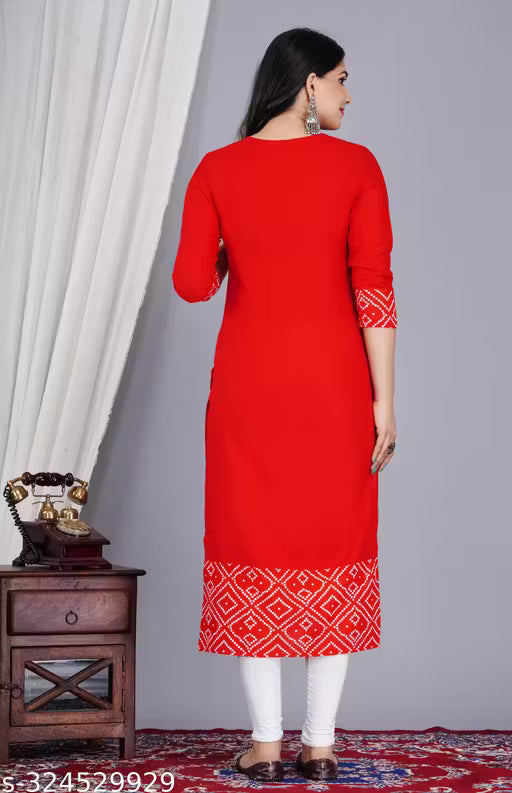 Manikant Enterprises Women Rayon Ethnic Wear for Casual and Festive Occasions Gold Printed Straight Fit Kurti(Black) |Ethnic Kurti for Women|Kurtis & Kurtas |Simple & Party Wear Kurti|
