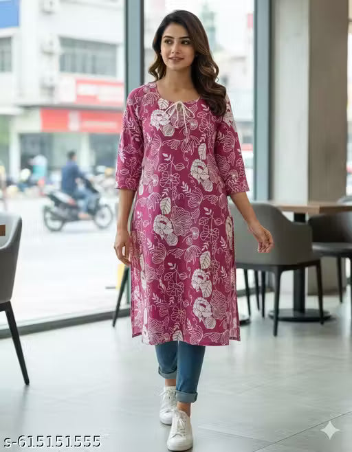 Women Printed Cotton kurti women and girls