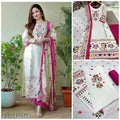 MASLIN SEQUNCE KURTA-DUPATTA SET WITH STRECHBLE PANT Dupatta Set